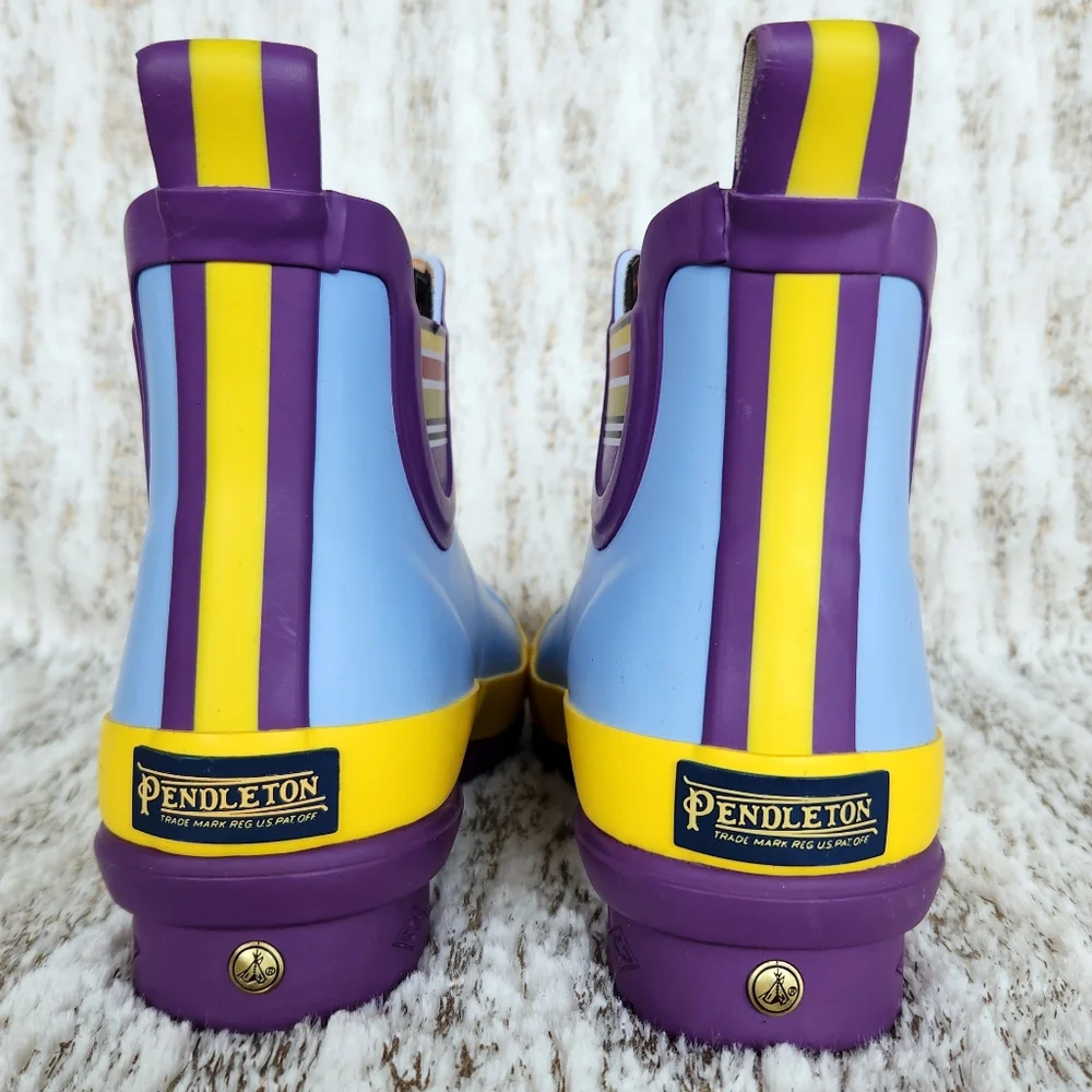 Pendleton Ankle Rain Boots Yosemite California National Park Blue Women's Size 6